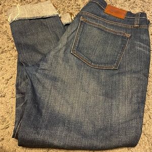 J Crew Slim Broken In Boyfriend Crop Distressed Jeans